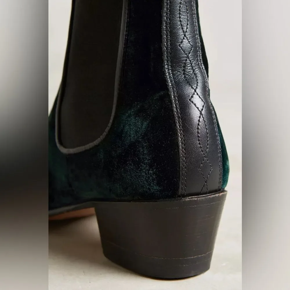 Anthropologie Penelope Chilvers Velvet Chelsea Boots NIB